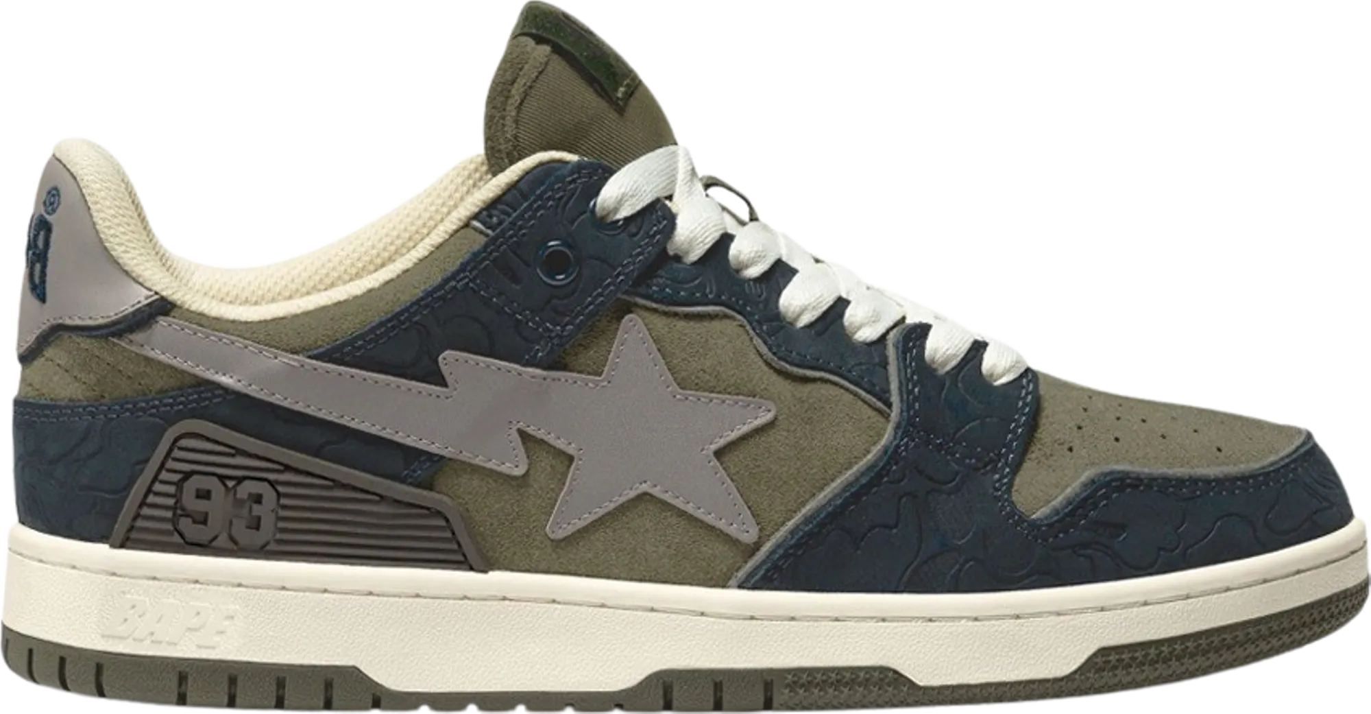 A Bathing Ape Bape SK8 Sta Army Green Dark Blue