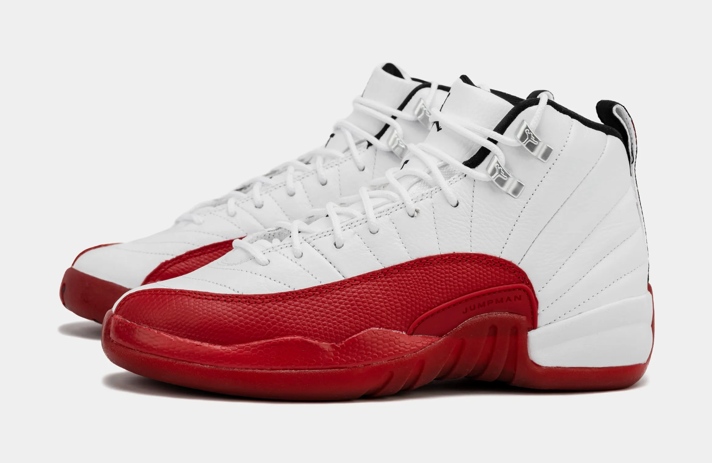 Air Jordan 12 Retro Cherry Grade School Lifestyle Shoes (Cherry/White)