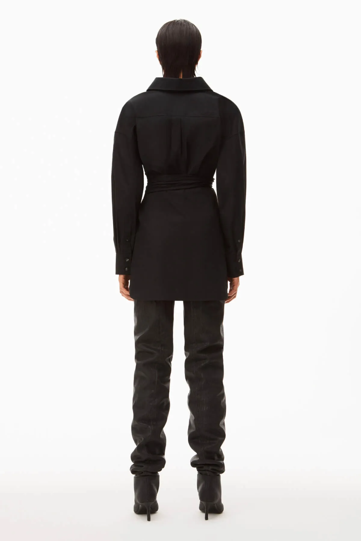 alexanderwang.t Draped Button Up Dress - Black