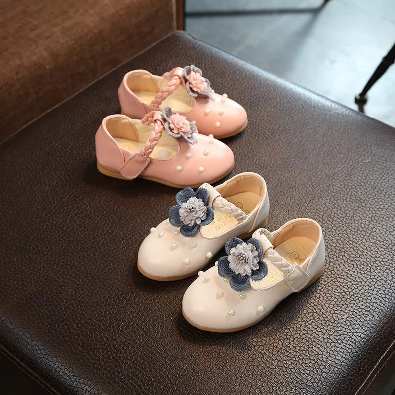 Anastasia Girls Flower and Pearl Shoes