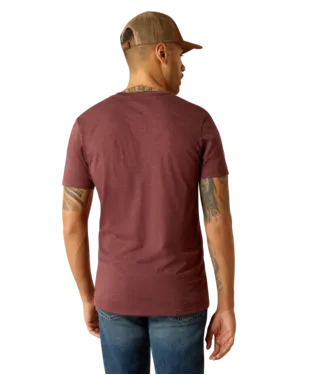 Ariat Men's Est Boot Co Maroon Heather TShirt-10052504