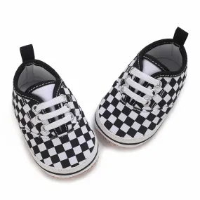 Baby Boy Plaid Soft Canvas Sneakers