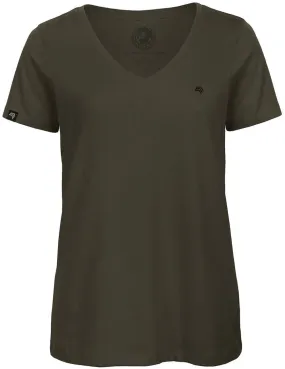 BAC TW045 ― Damen Bio-Baumwolle V-Neck T-Shirt - Olive Grün