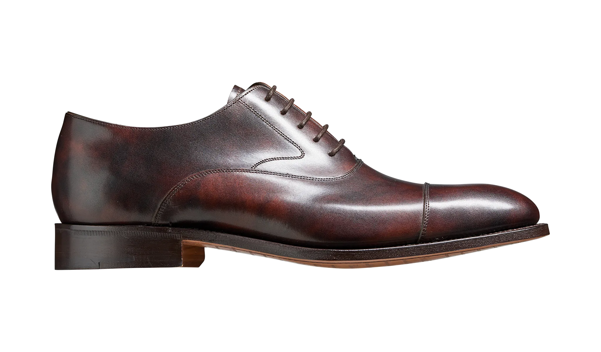 Barker Falsegrave Oxford Calf Leather Shoes - Dark Brown Shadow Calf