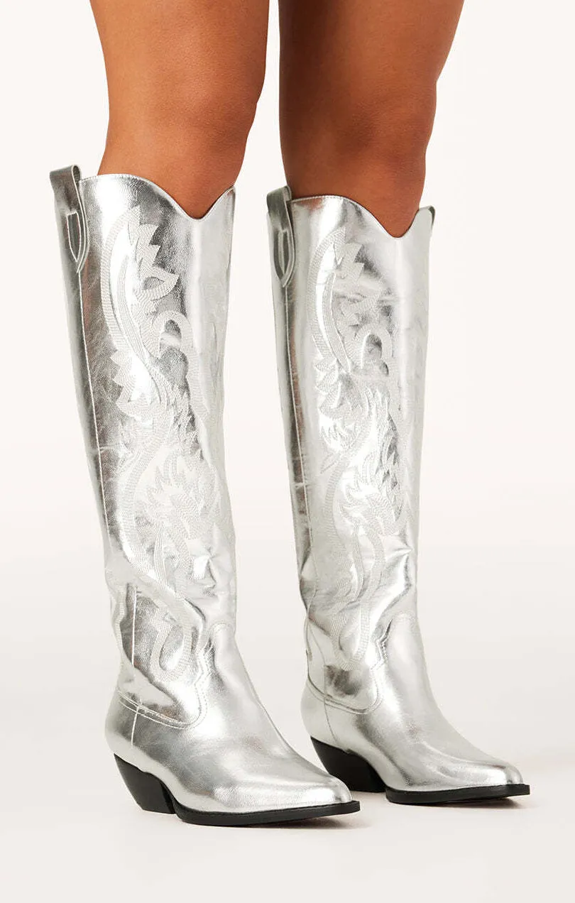 Billini Wilden Cowboy Boot ~ Silver