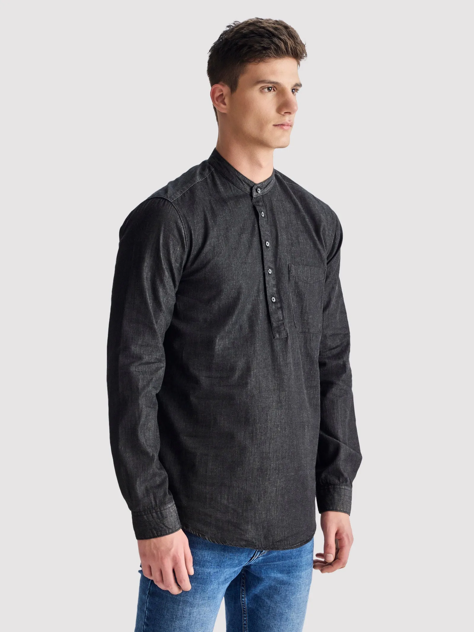 Black Denim Kurta