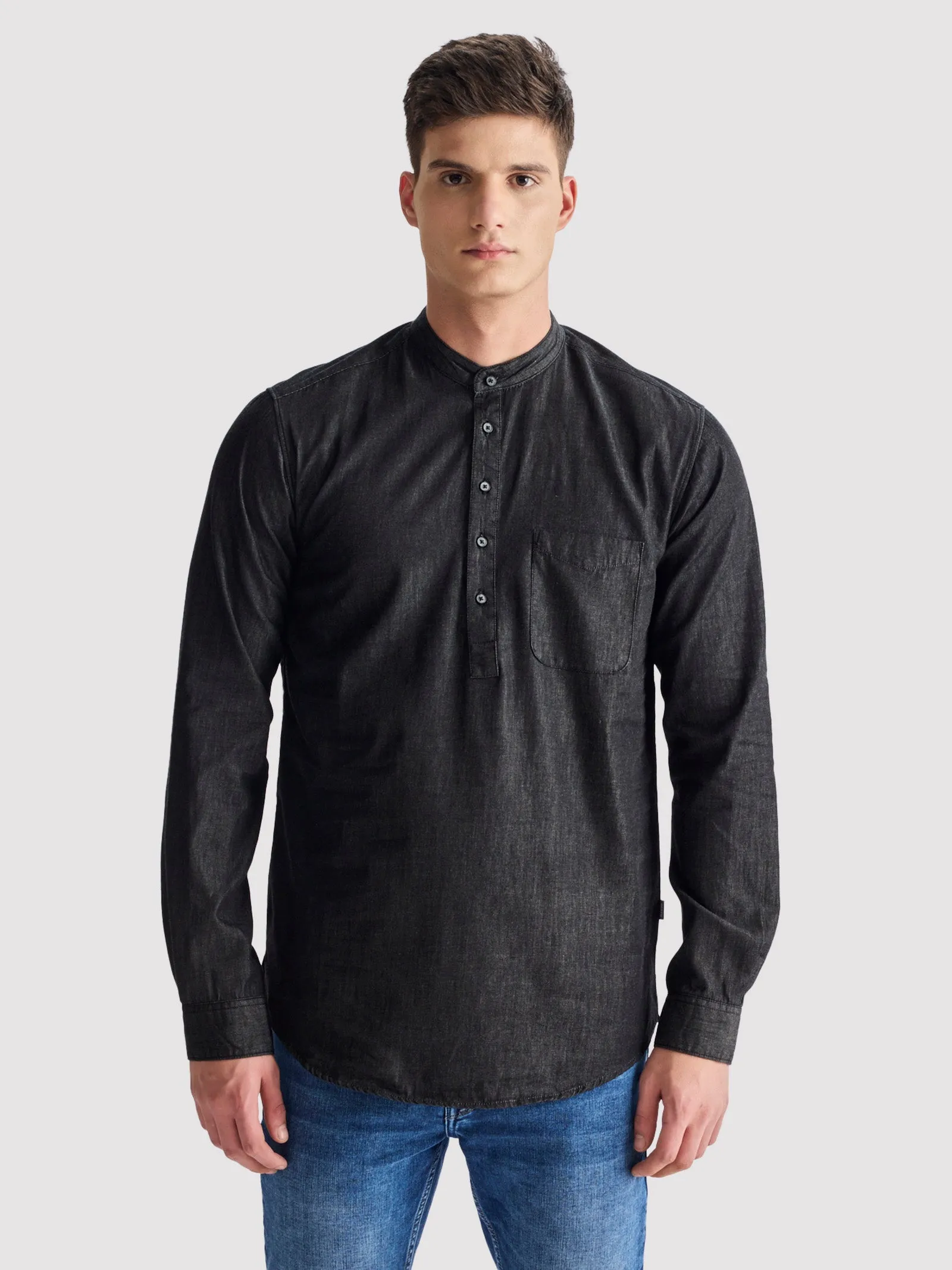 Black Denim Kurta