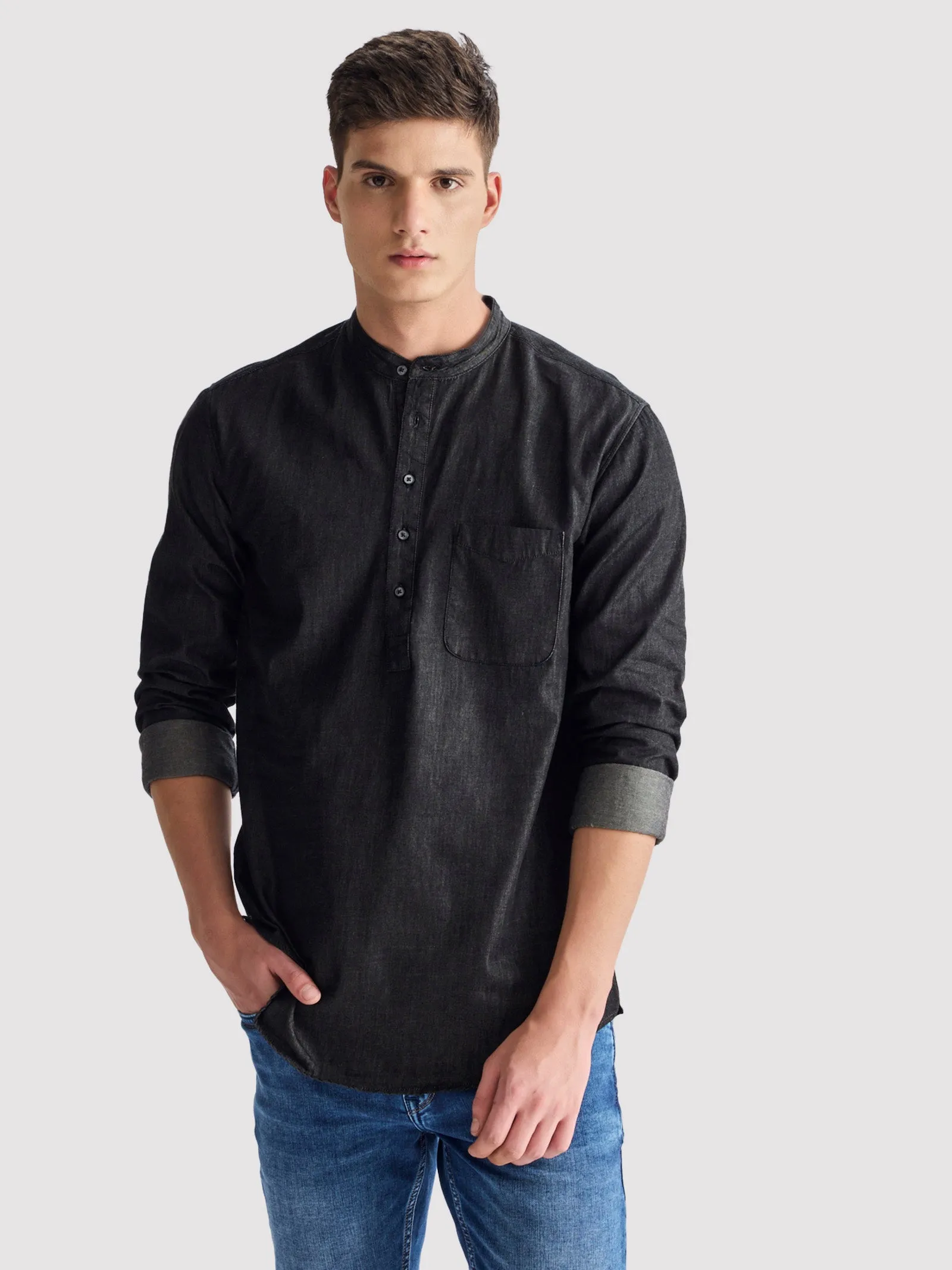 Black Denim Kurta