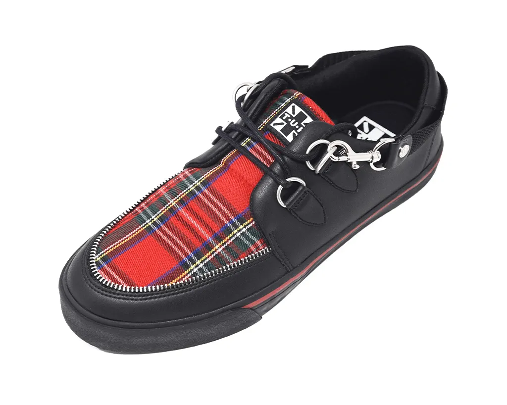 Black TUKskin & Red Tartan Sneaker