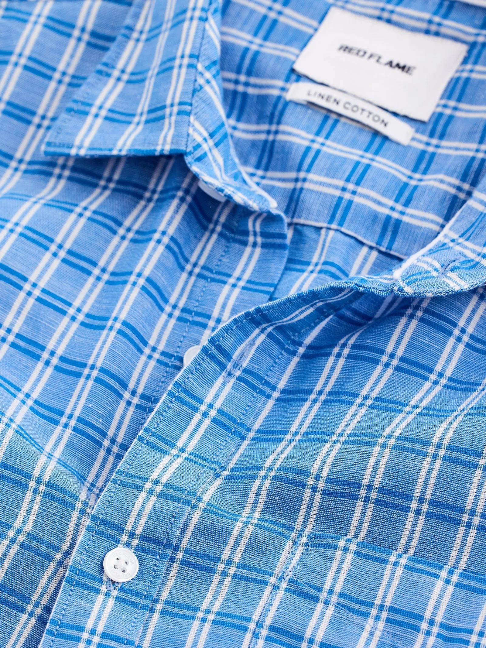 Blue Checked Linen Shirt