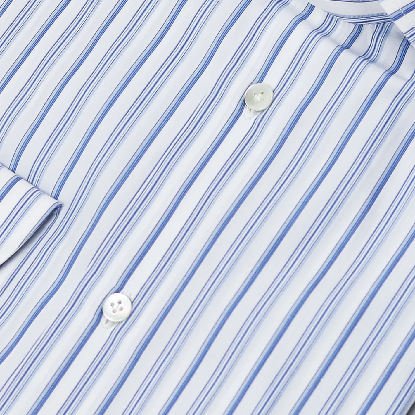 Blue Triple Striped Semi-cutaway Shirt