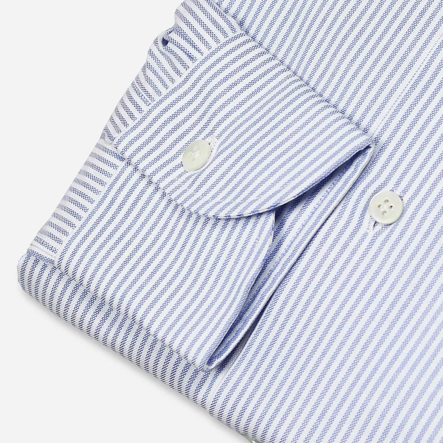 Blue White Striped Oxford Button Down Shirt