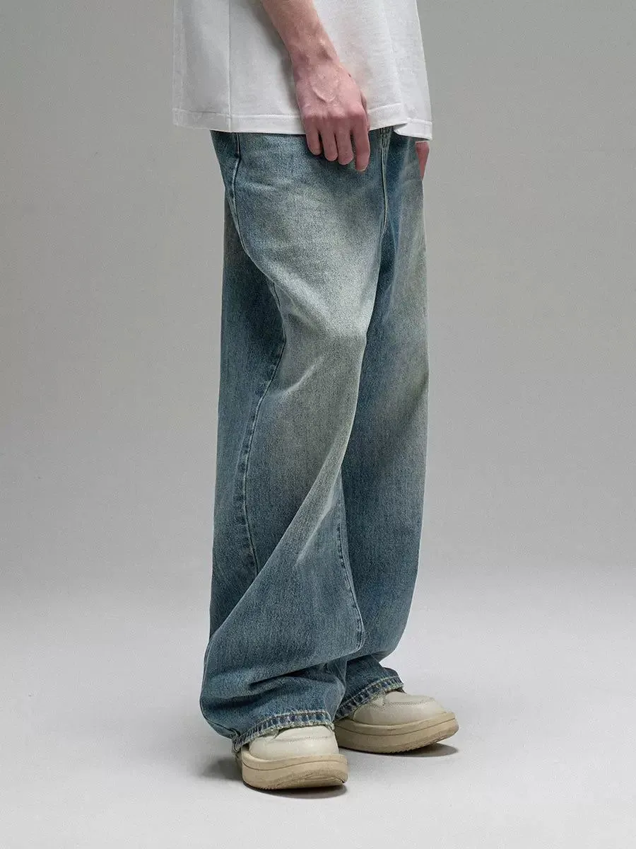 Buttoned Wide Fade Jeans