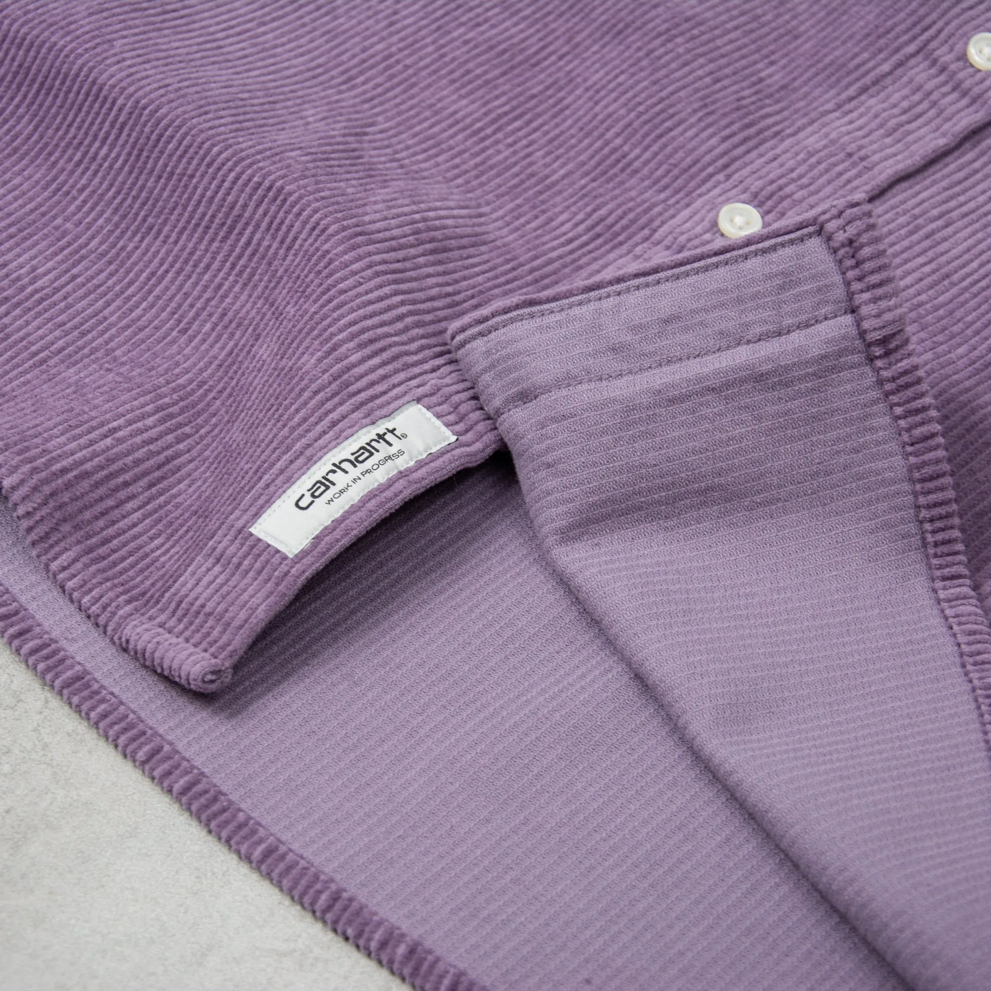 Carhartt WIP Madison Cord L/S Shirt - Glassy Purple / Black