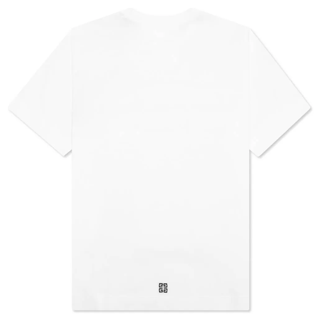 Classic Fit College Embroidery T-Shirt - White/Black