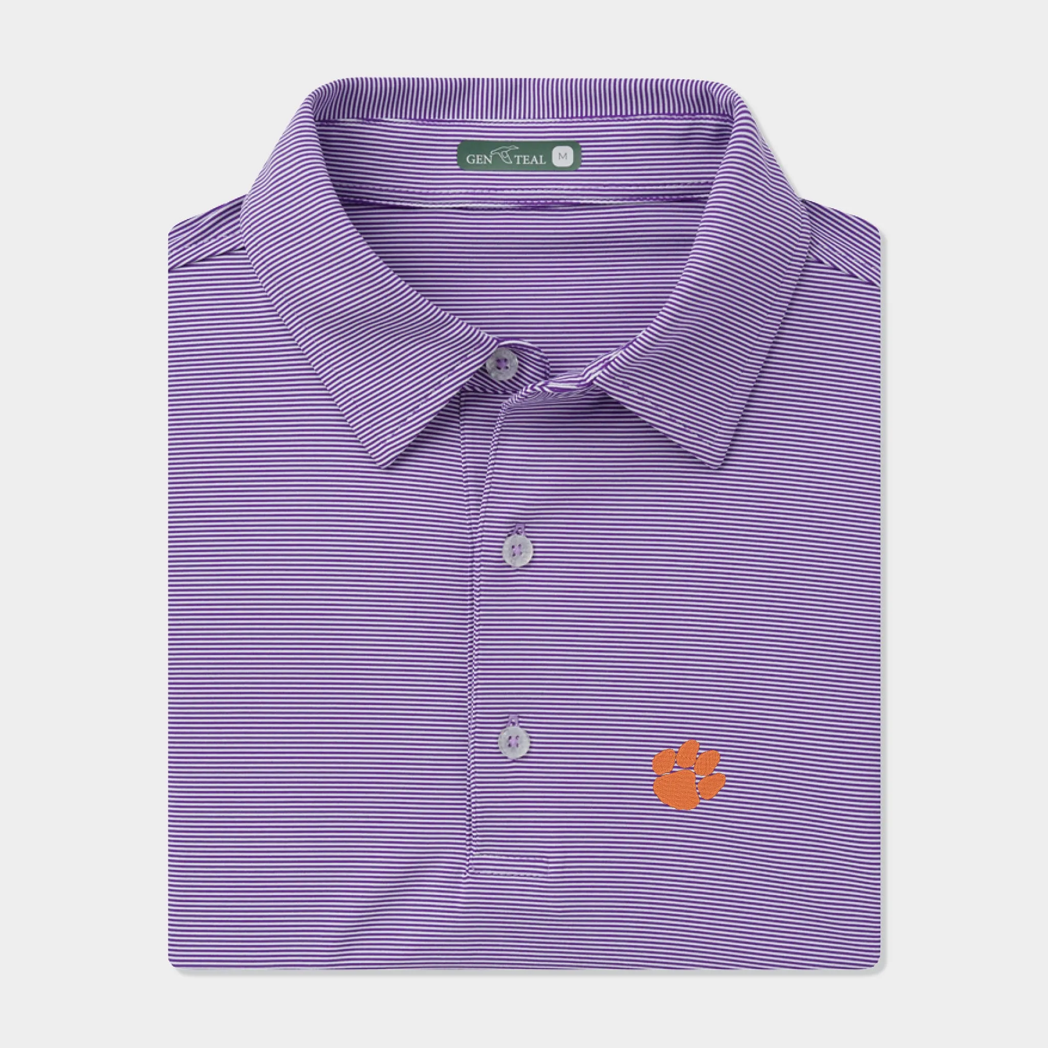 Clemson Pinstripe Performance Polo