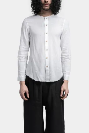 Collarless shirt, White