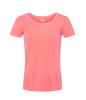 Cory Short Sleeve Crew Neck T-Shirt in Neon Coral