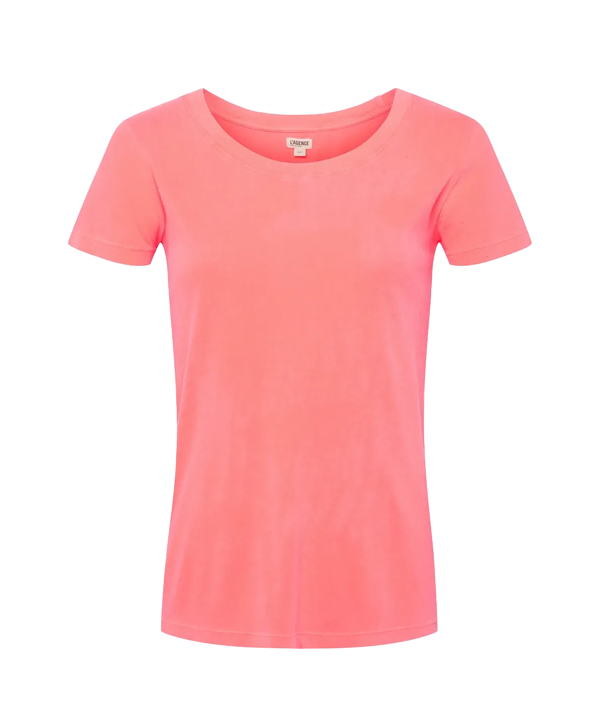 Cory Short Sleeve Crew Neck T-Shirt in Neon Coral