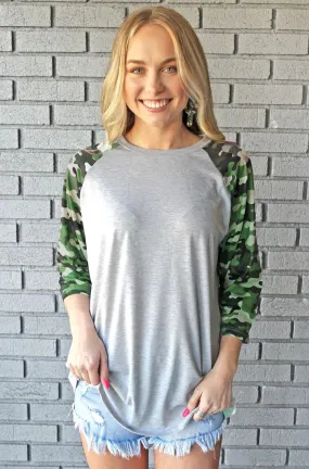 Country Camo 3-4 Sleeve Raglan Tee