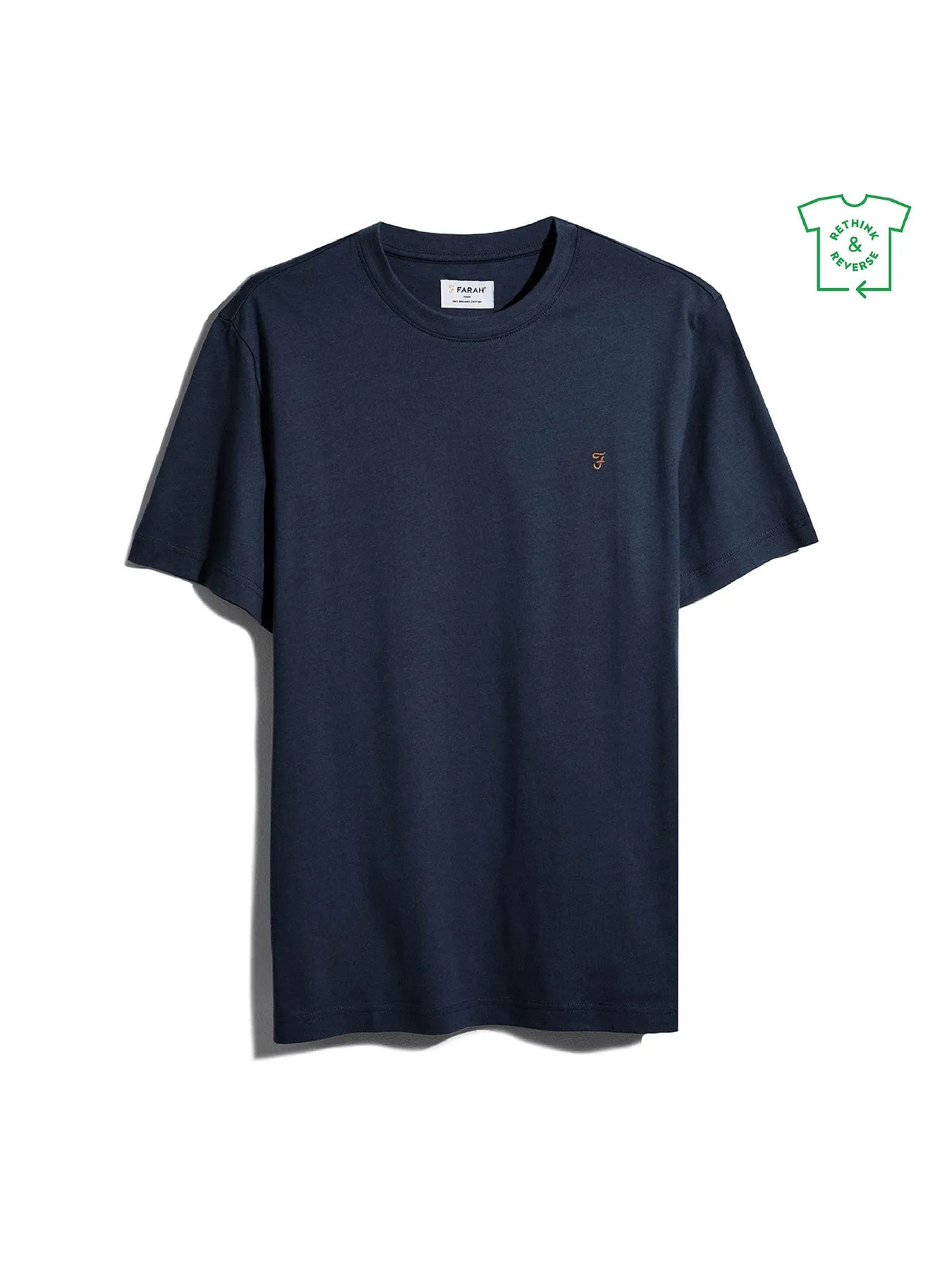 Danny Regular Fit Organic Cotton T-Shirt In True Navy