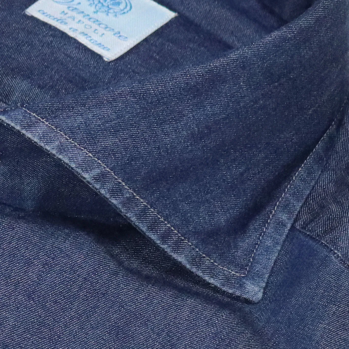 Dark Blue Denim Cutaway Shirt