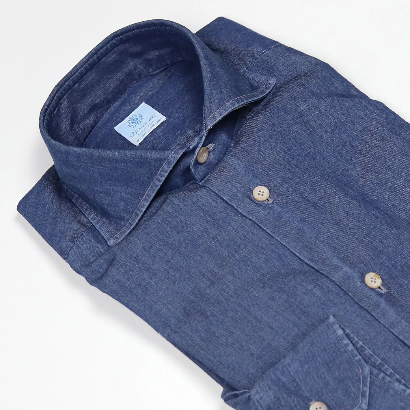 Dark Blue Denim Cutaway Shirt