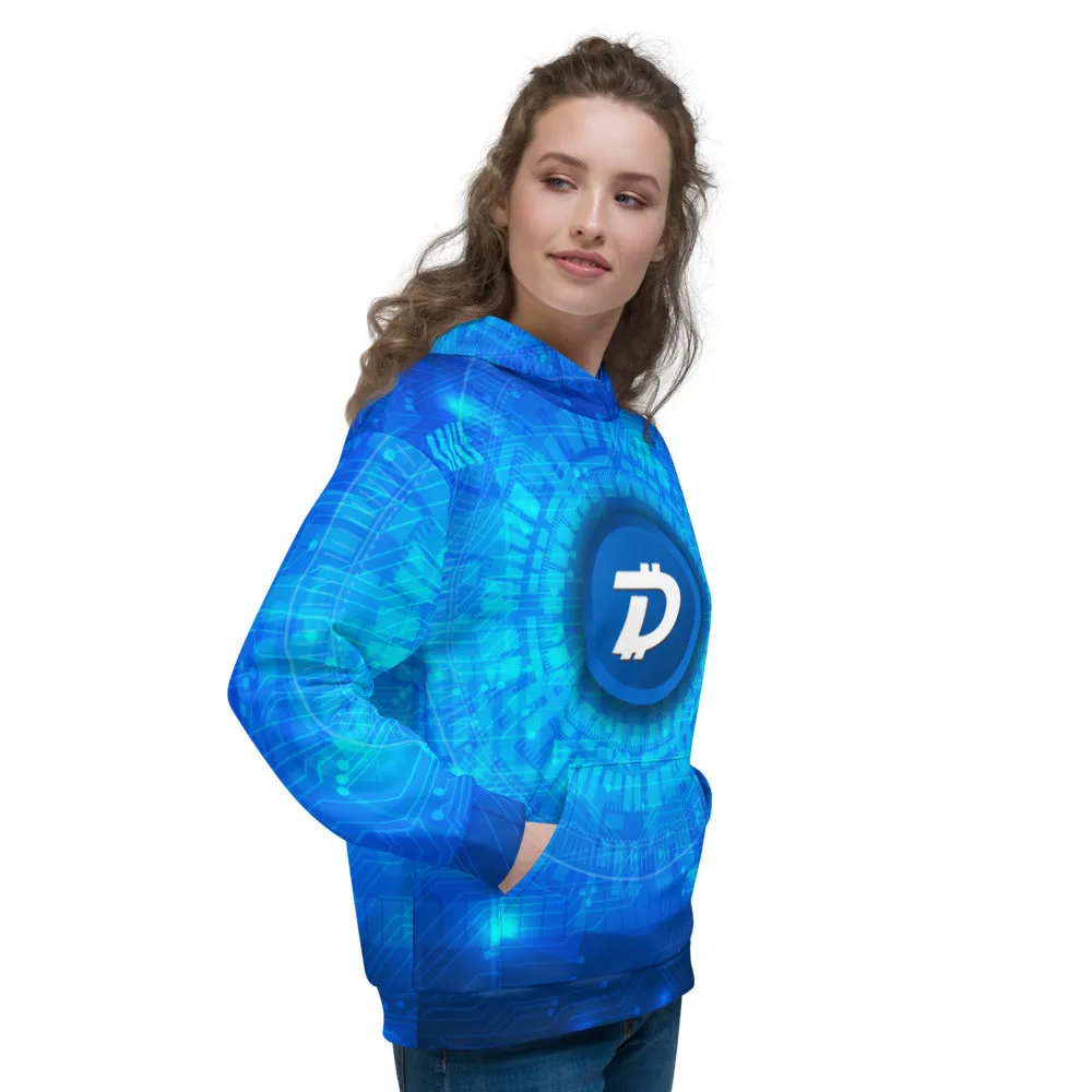 DigiByte AOP Blue Women's Hoodie