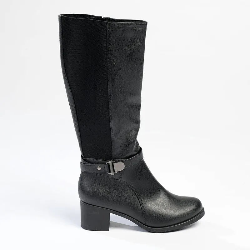 Franco Rossi Gina Shaft Boot With Gusset - Black