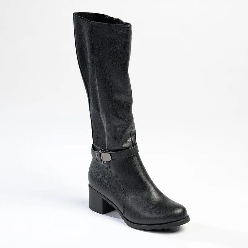 Franco Rossi Gina Shaft Boot With Gusset - Black