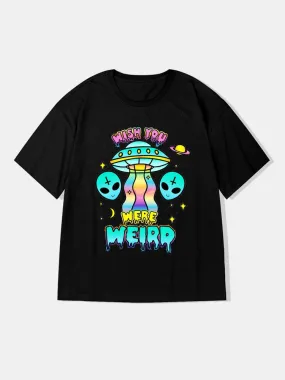 Funny Alien Graphic Cotton T-Shirts