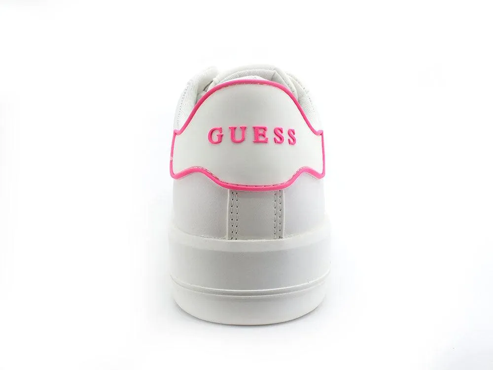 GUESS Sneaker Profilo Bicolor Fluo Logo White Fuxia FL6RKELEA12