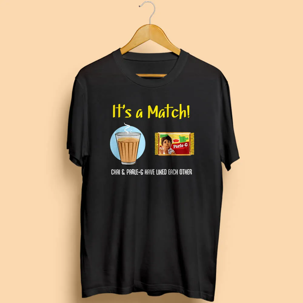 It's A Match: Chai & Parle G Half Sleeve T-Shirt