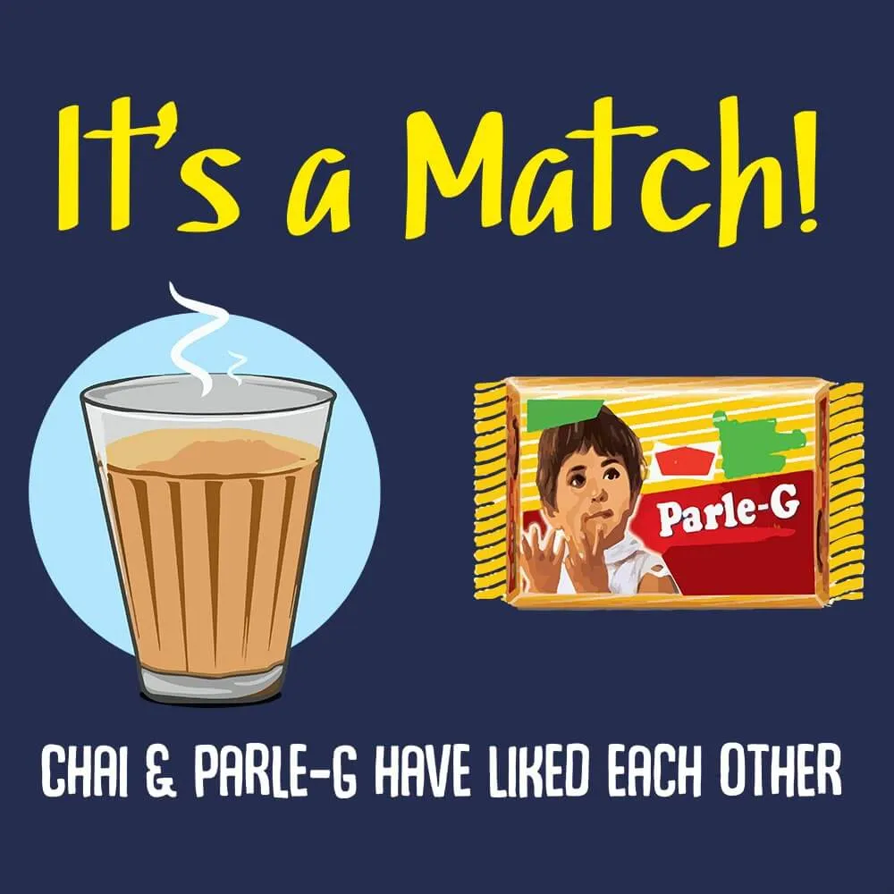 It's A Match: Chai & Parle G Half Sleeve T-Shirt