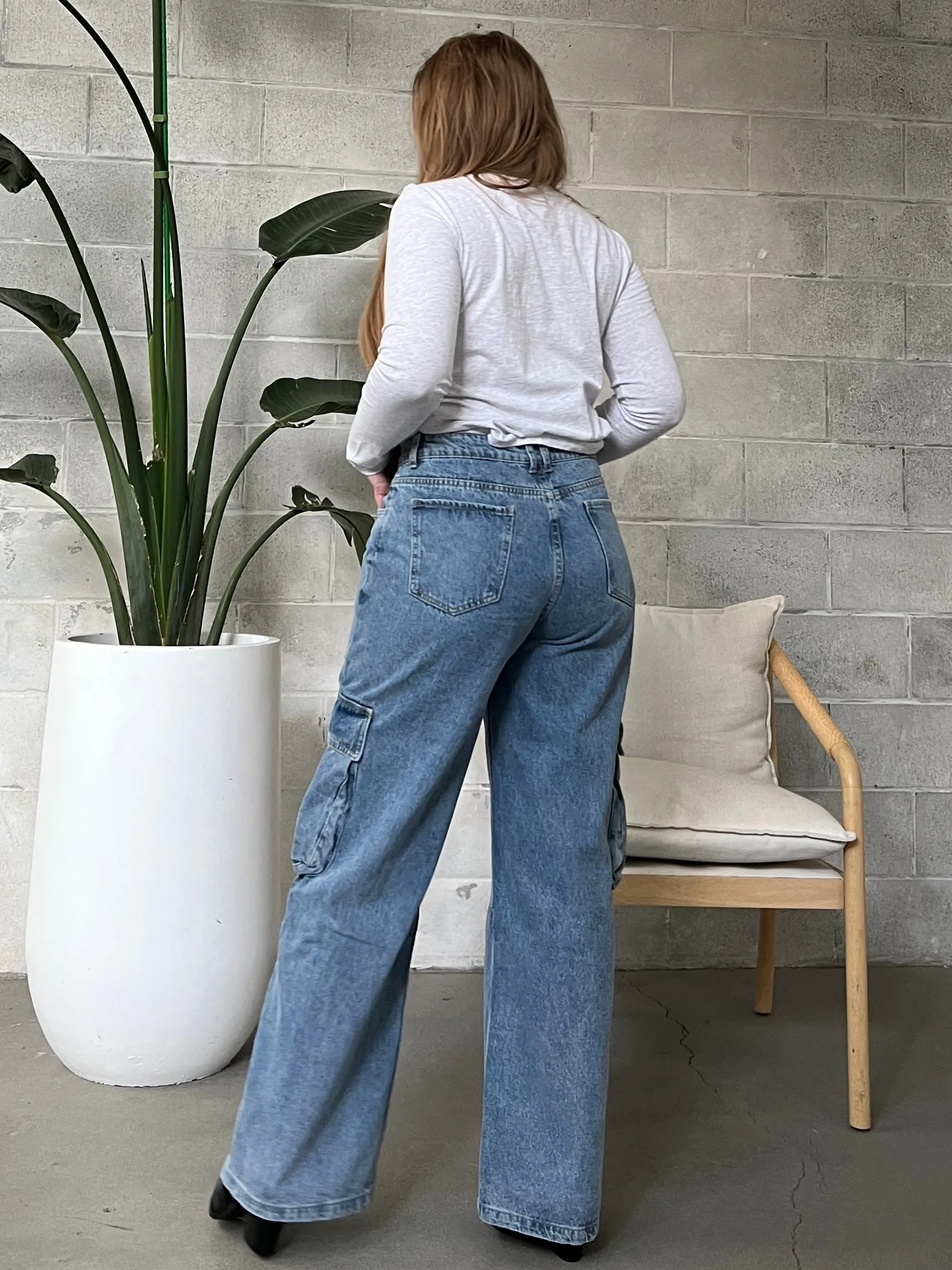 KUWALLA Low Rise Cargo Denim