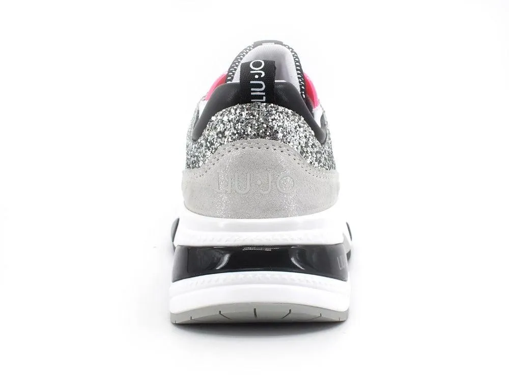 LIU JO Hoa 16 Sneaker Glitter Logo Silver