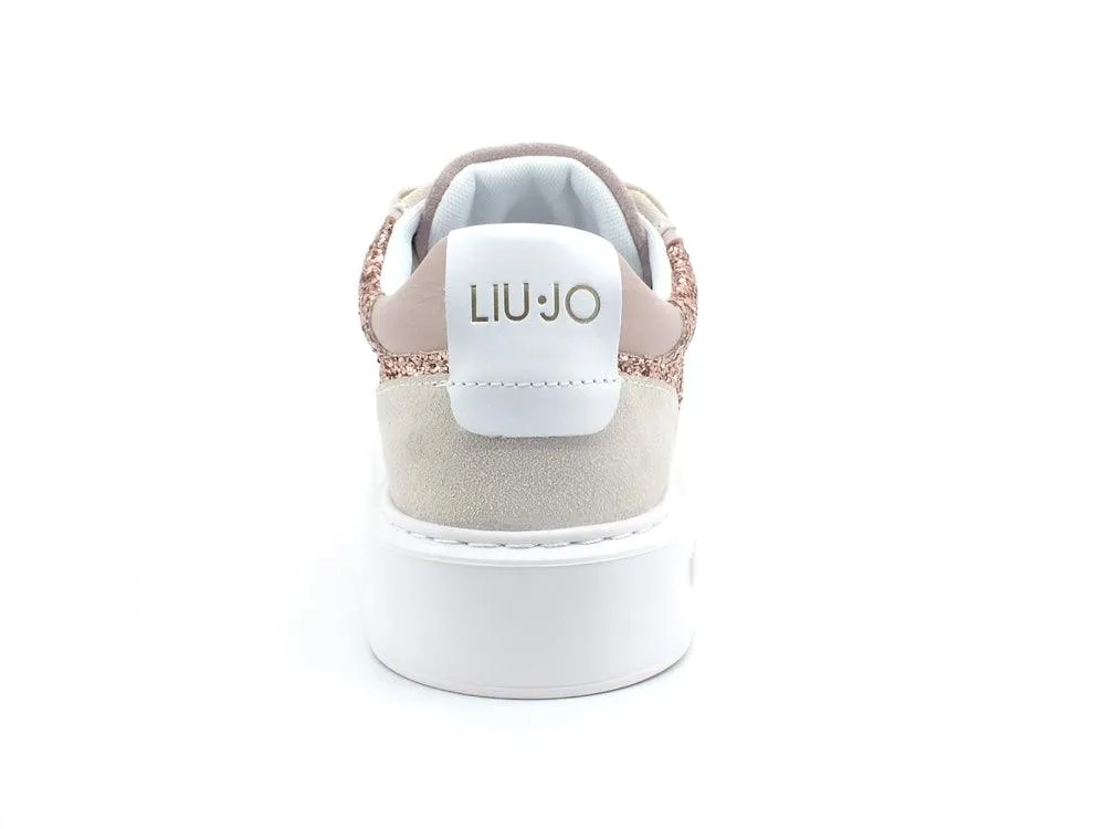 LIU JO Kylie 06 Sneaker Glitter Suede Silver Rose Gold BA2067TX198