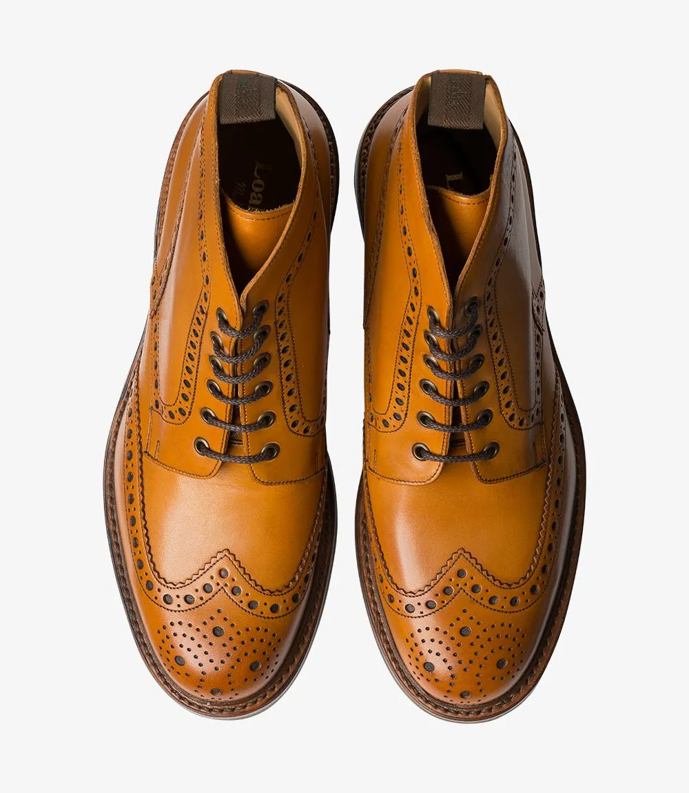 LOAKE Bedale Brogue Boot - Tan