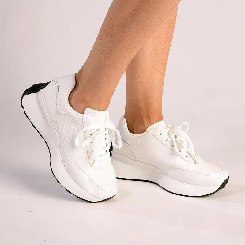 Madison Petals Sneaker - White Mono