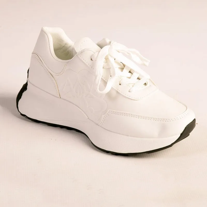 Madison Petals Sneaker - White Mono