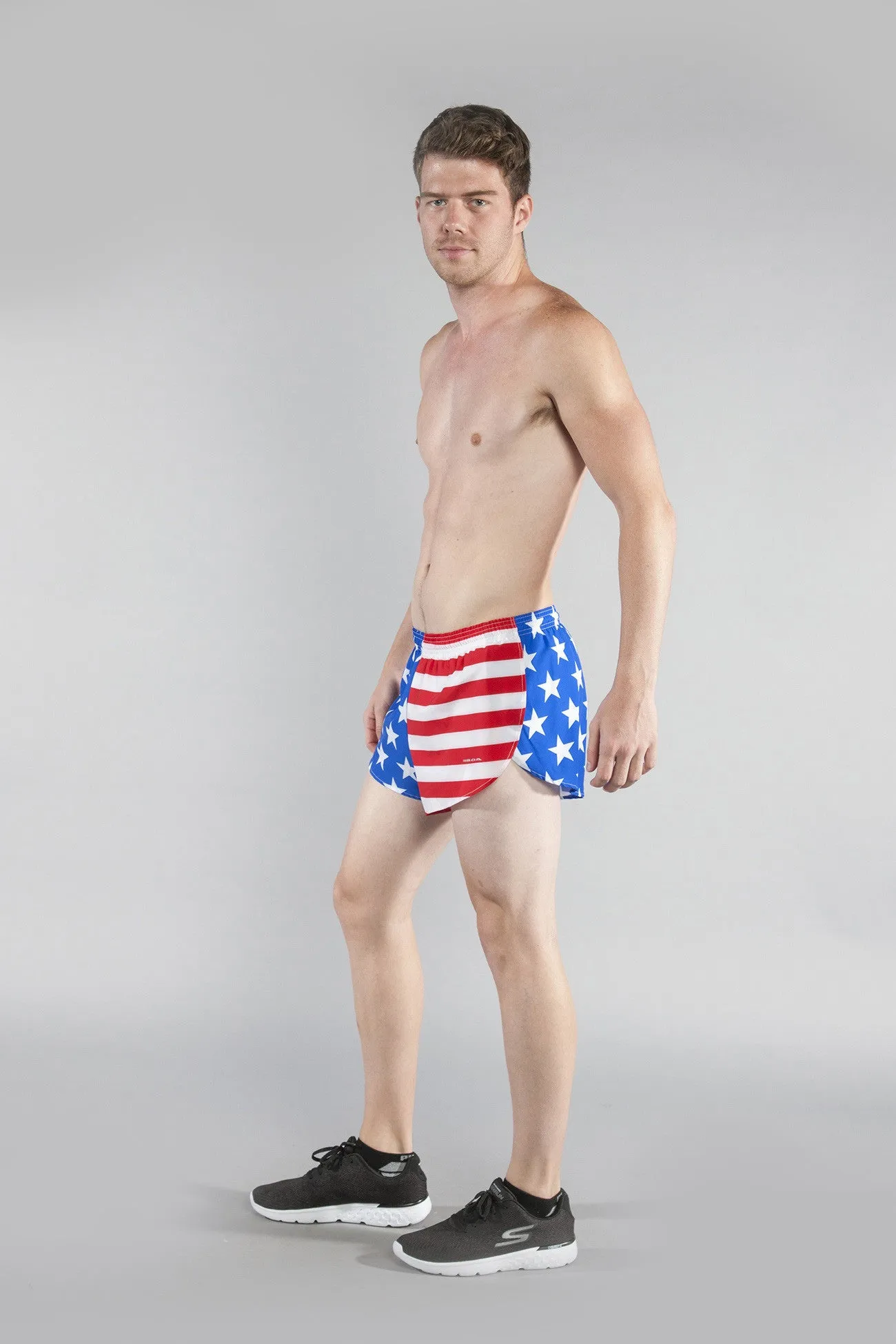 Men's 1" Elite Split Shorts- American Flag