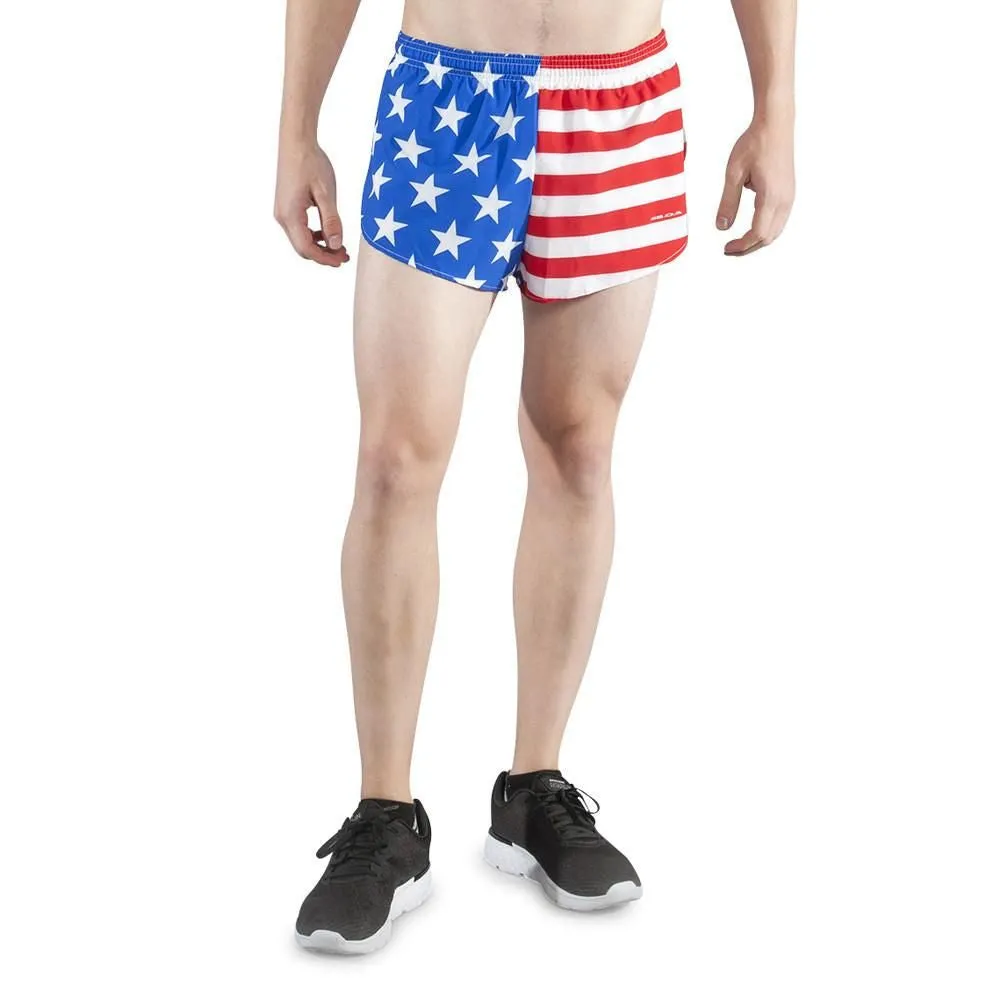 Men's 1" Elite Split Shorts- American Flag