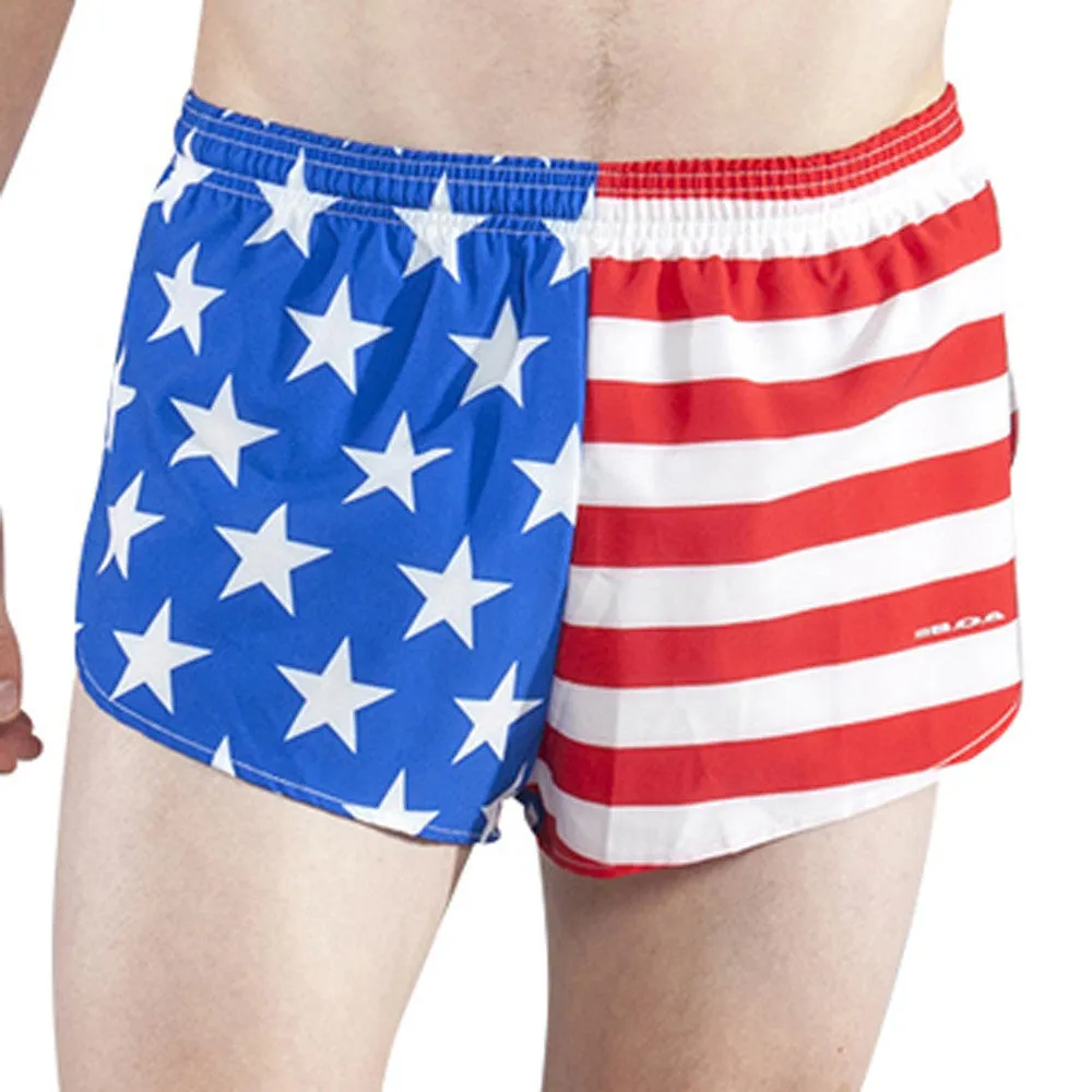 Men's 1" Elite Split Shorts- American Flag