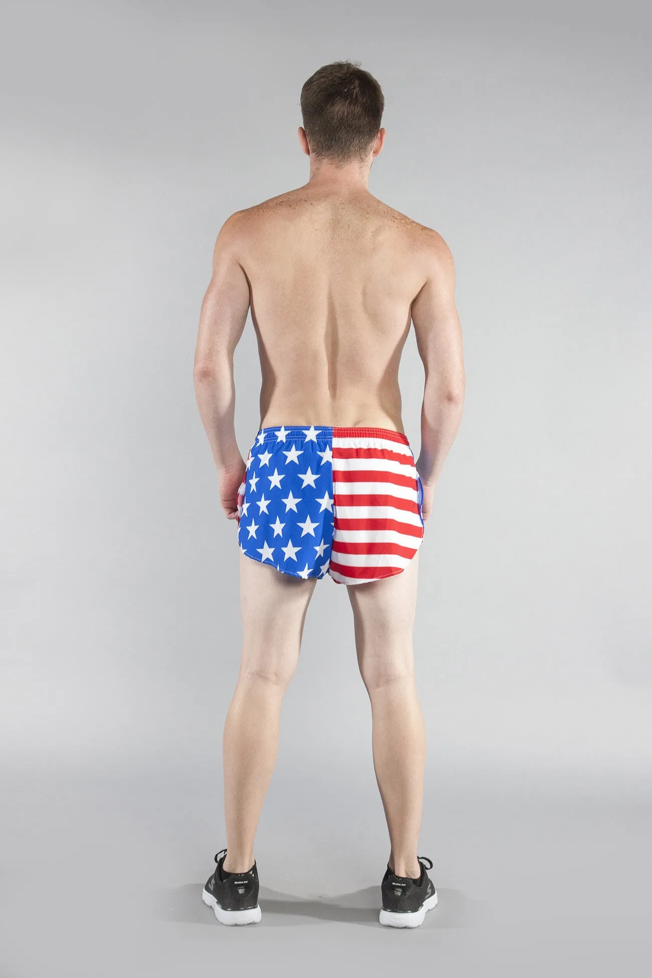 Men's 1" Elite Split Shorts- American Flag