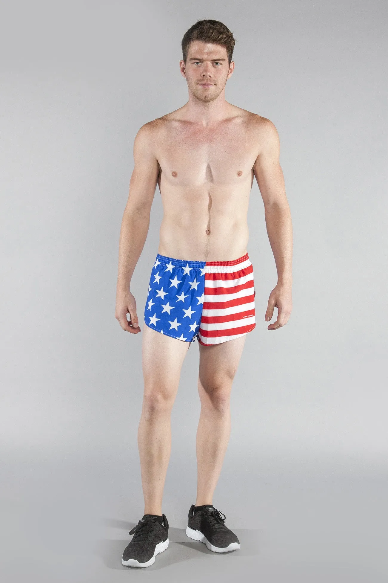 Men's 1" Elite Split Shorts- American Flag