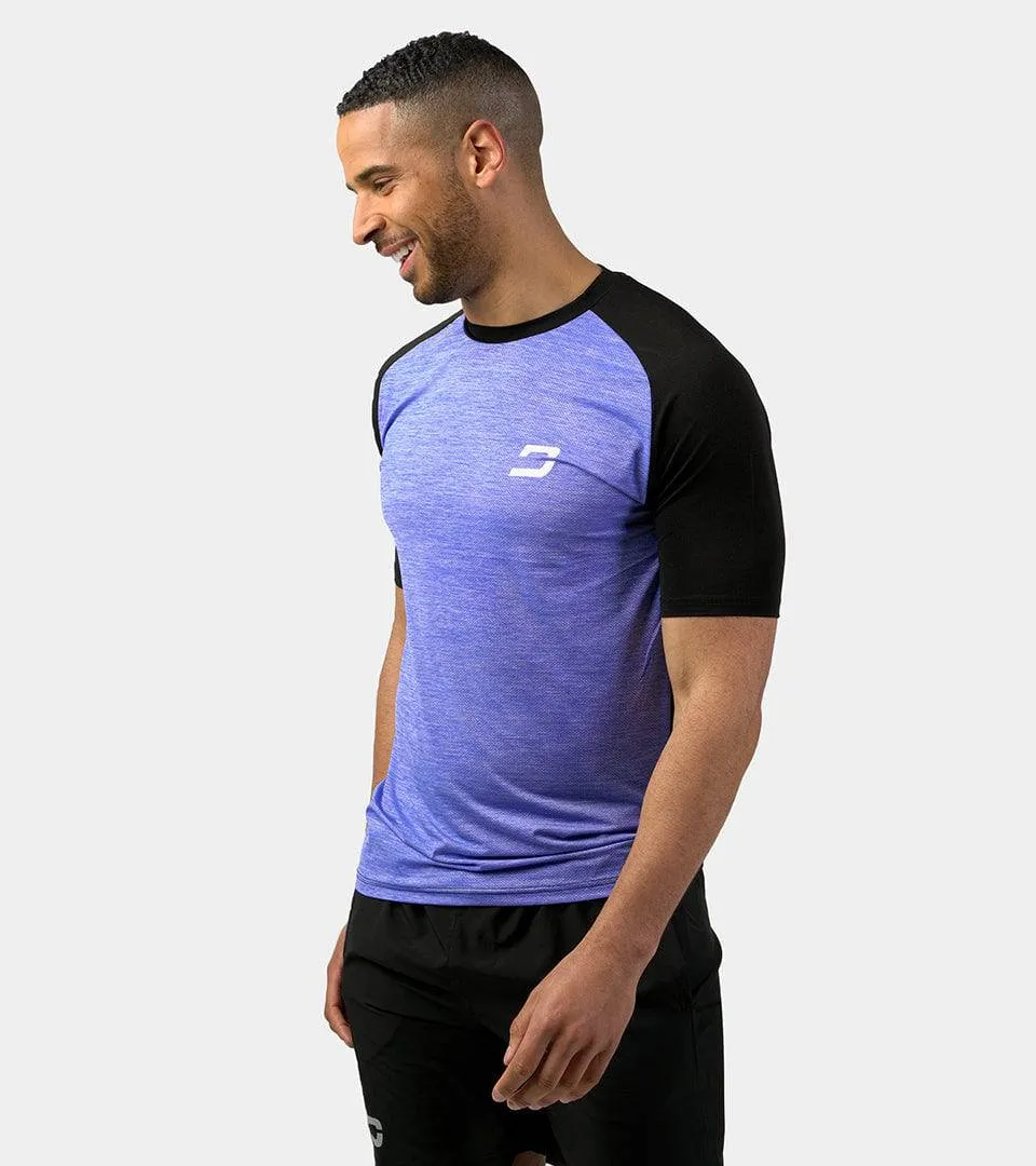 MEN'S HYBRID SPORTS T-SHIRT - BLUE