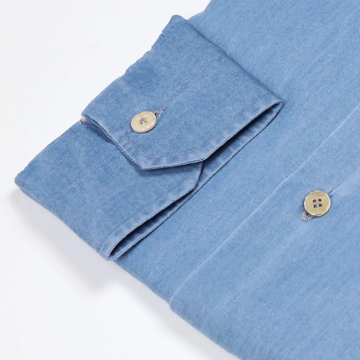 Mid Blue Denim Cutaway Shirt