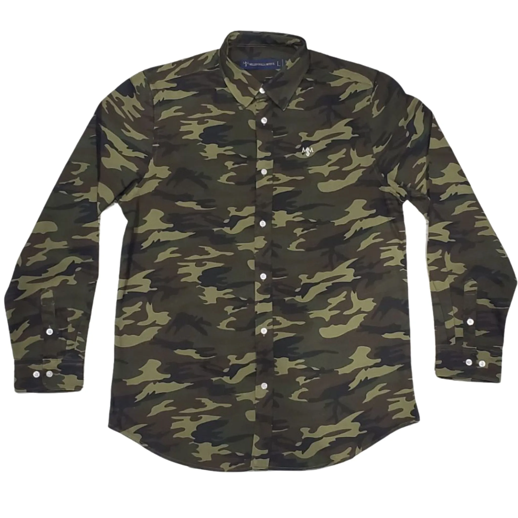 Money Bag - Green Camo Oxford Long Sleeve Shirt