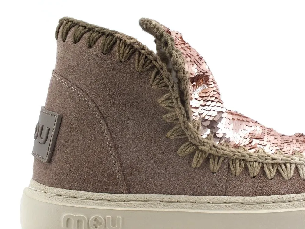 MOU Summer Eskimo Bold Suede Sequins Degraded Stitching Pink Sand MU.SW411002F