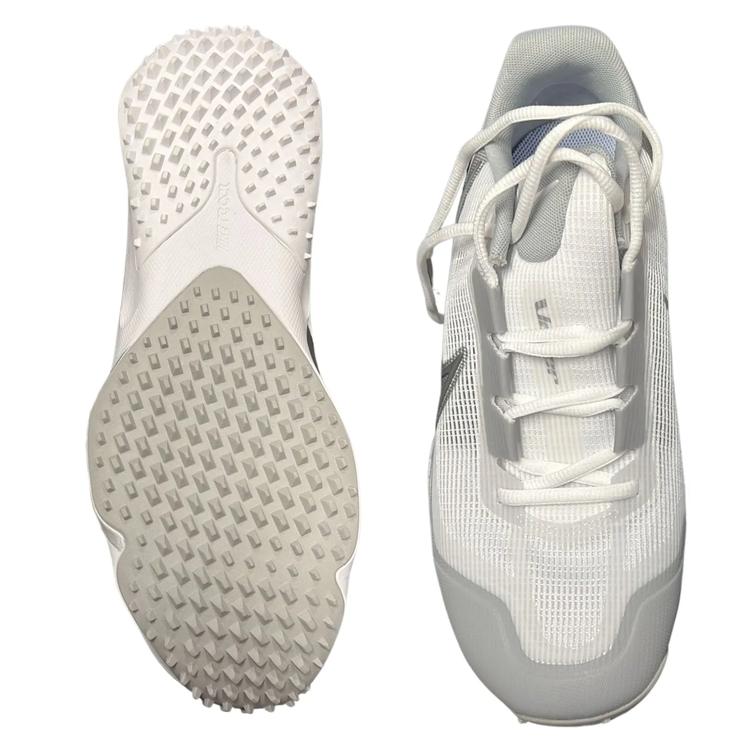 Nike Cricket Shoes React-Vapor-Drive-2 White Metallic Silver